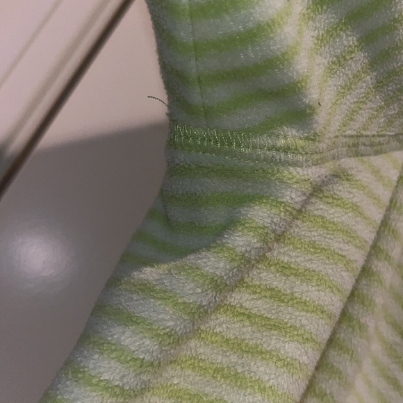 Lime Green/white Striped Eddie Bauer 1/4 Zip Lightweight Fleece jacket 2X - Picture 8 of 9